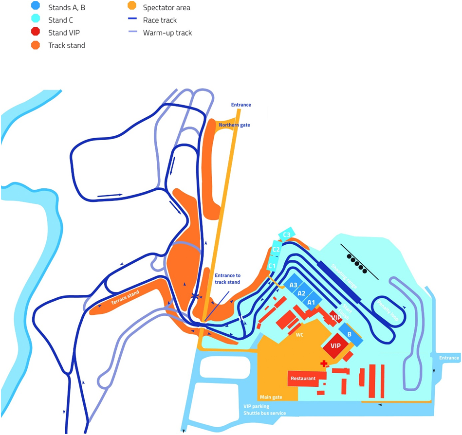 Схема стадиона. ЧМ по биатлону 2015